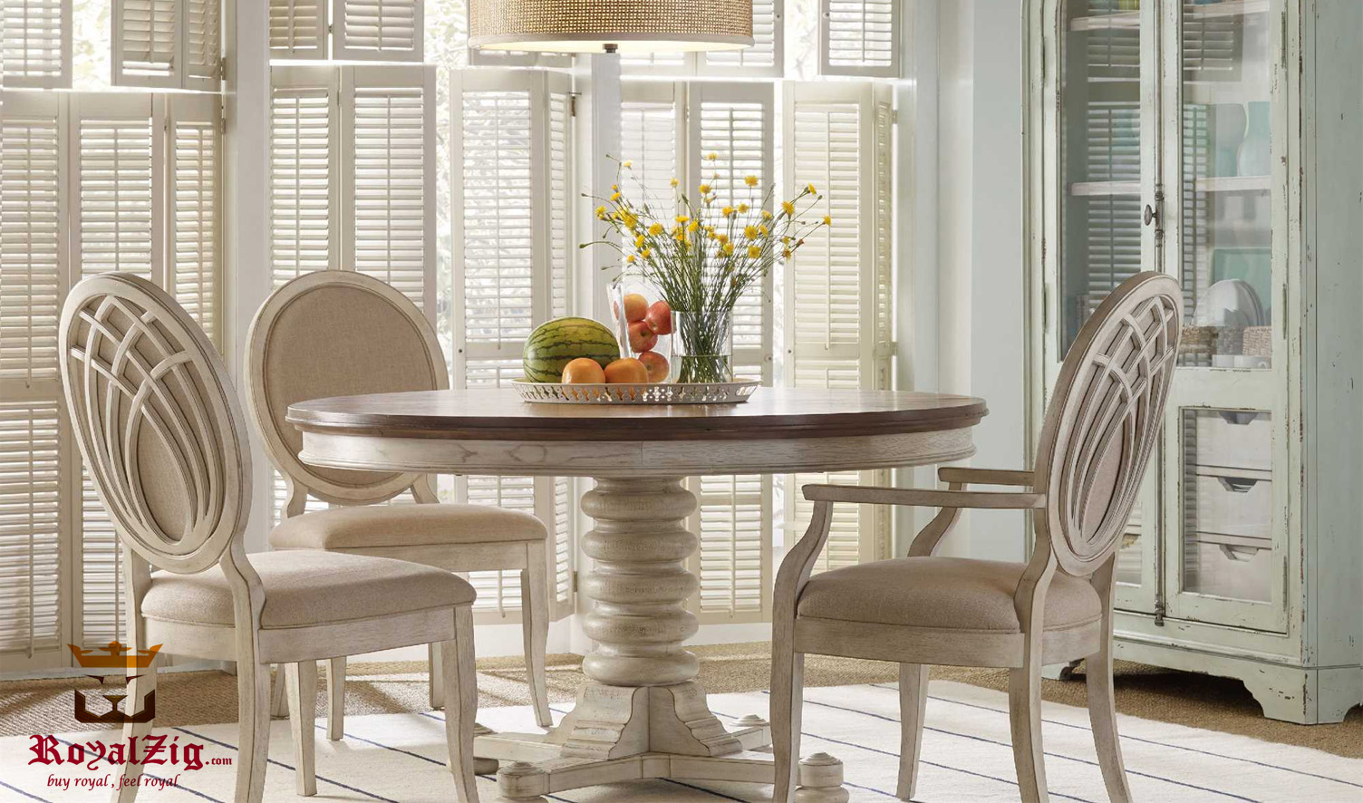 Miami Rustic Round Dining Table Royalzig