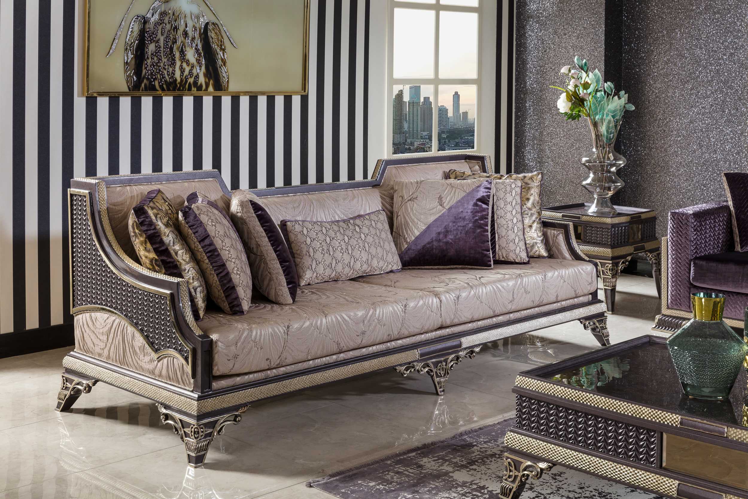 Bombay Luxury Sofa Set Handcrafted Italian Style Brand Royalzig