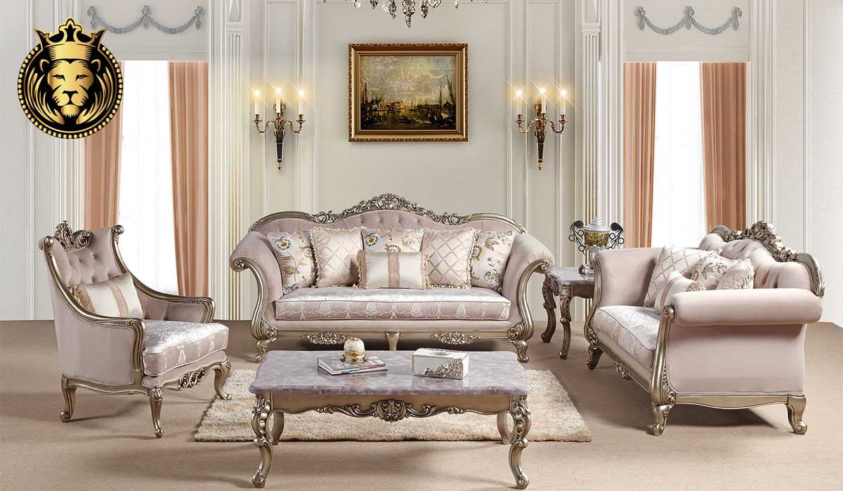 Vasundhara Classic Style Metallic Finish Sofa Set Royalzig