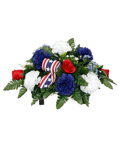 Silk RWB Cemetery Saddle 8384 Royer's flowers and gifts Flowers