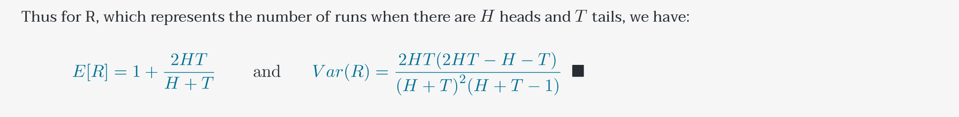 Probability Finding The Expectation and Variance of Runs rozmichelle