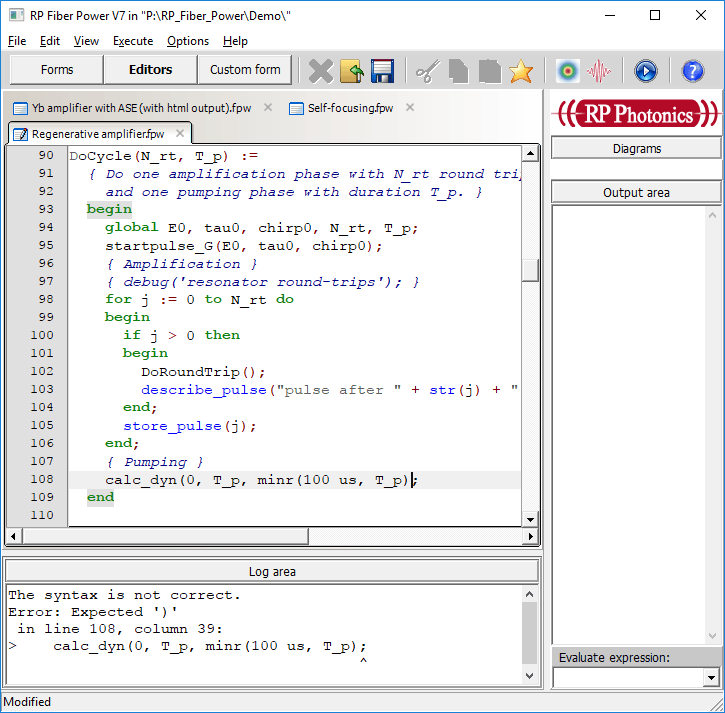 Software from RP Photonics New Editor Features Syntax Highlighting