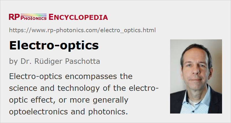 electro-optics – optoelectronics, photonics