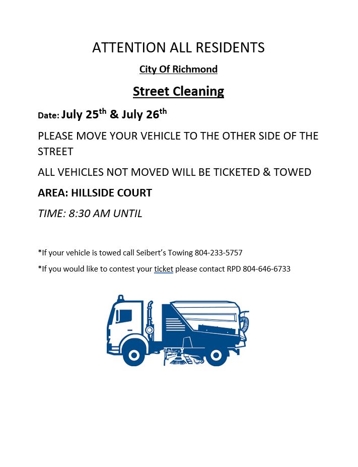 Street Cleaning Hillside Richmond Redevelopment & Housing Authority
