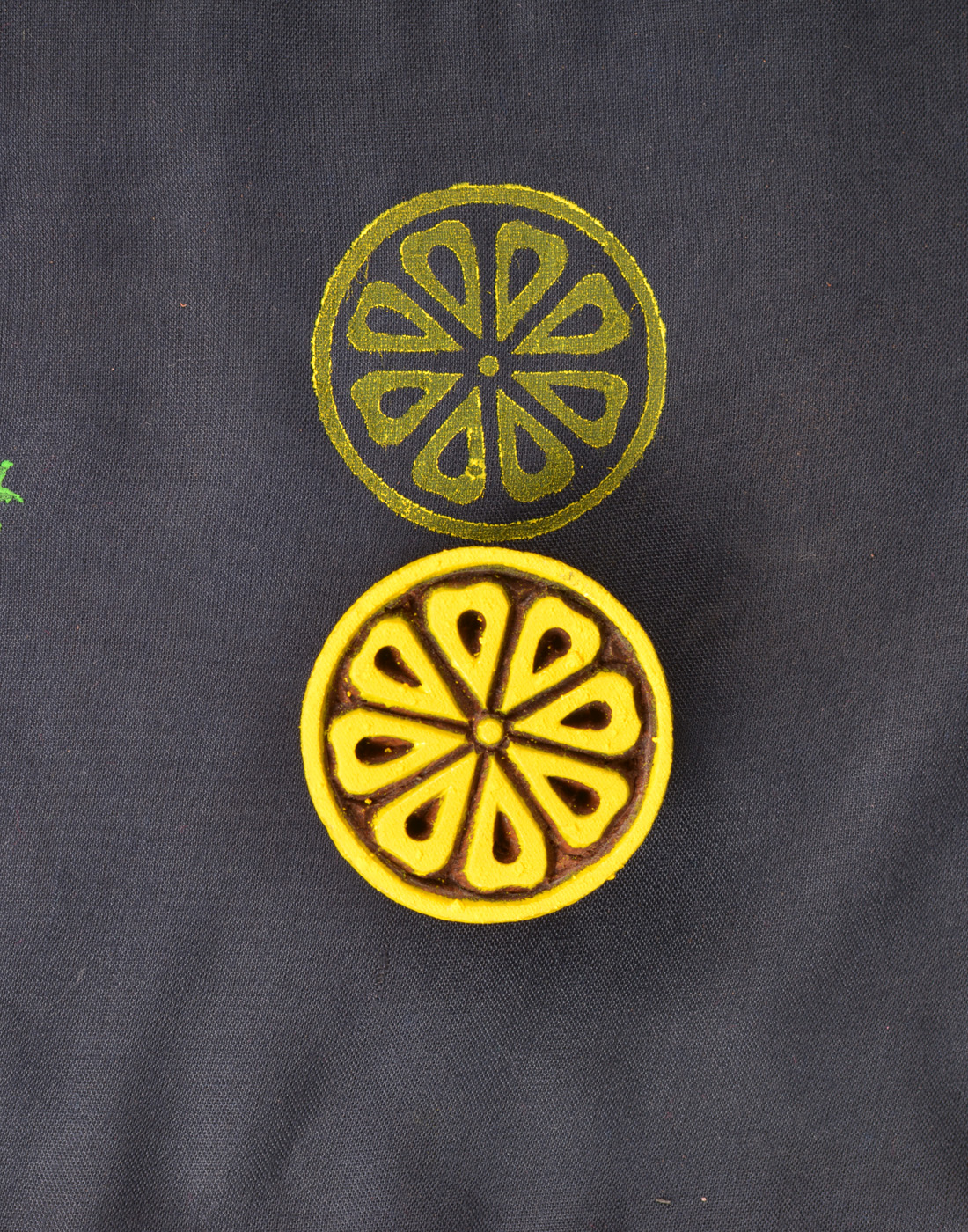 Beautiful Indian Wooden Printing Blocks Round Floral Design 096 RR Printing Tools