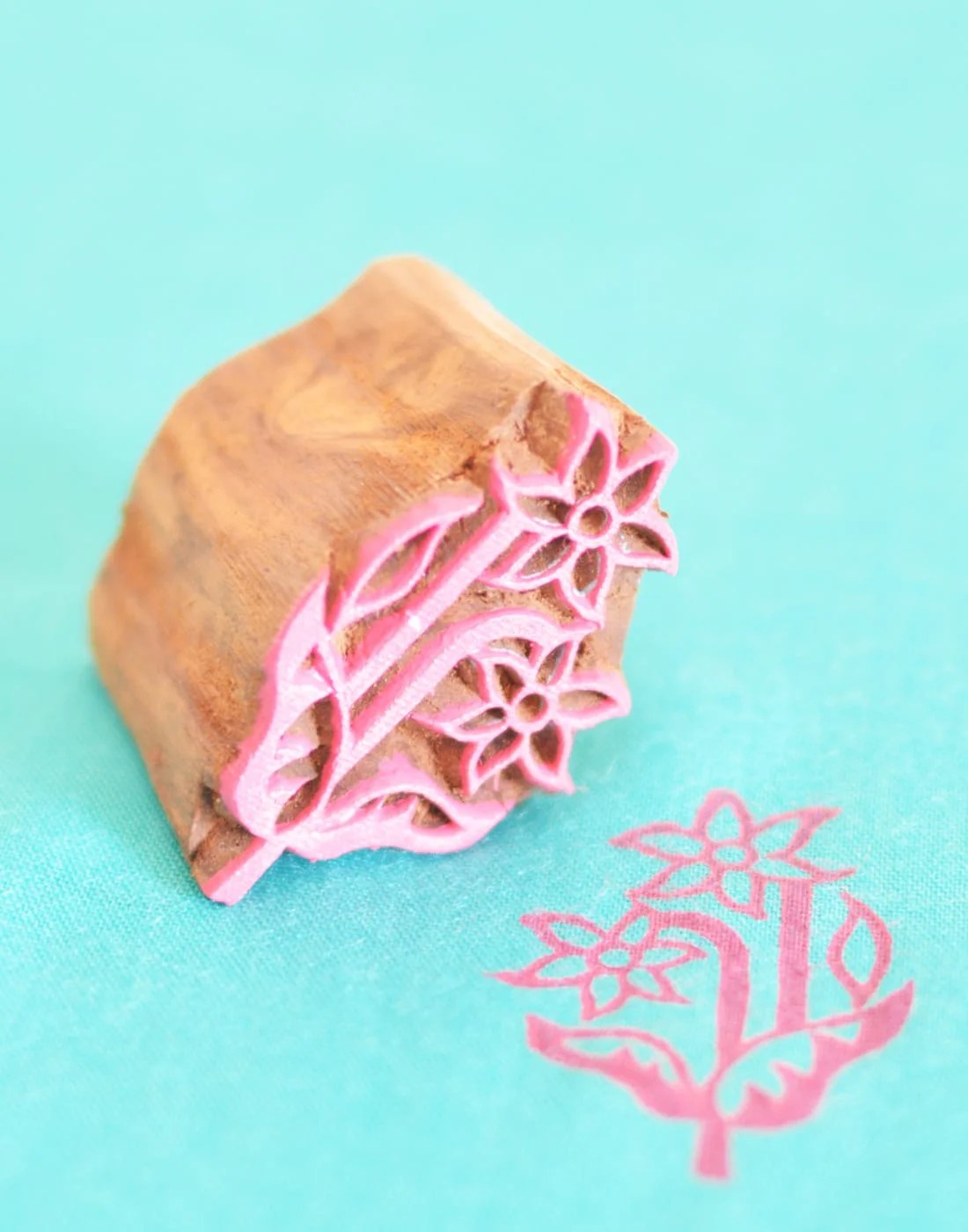 Adorable Floral Designs Wooden Block For Printing 775 RR Printing