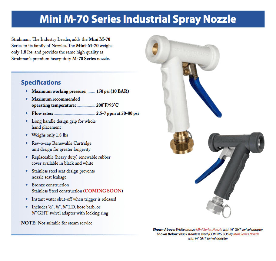 Strahman M 70 Mini Washdown Nozzle