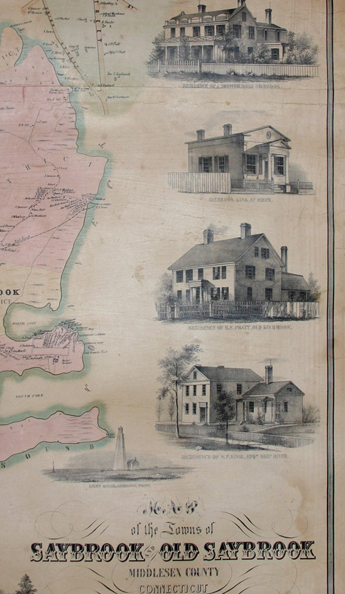 Map of the Towns of Saybrook and Old Saybrook Middlesex County