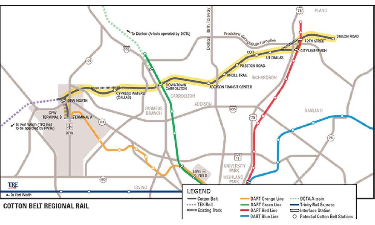 DART approves Cotton Belt commuter line Railway Track and Structures