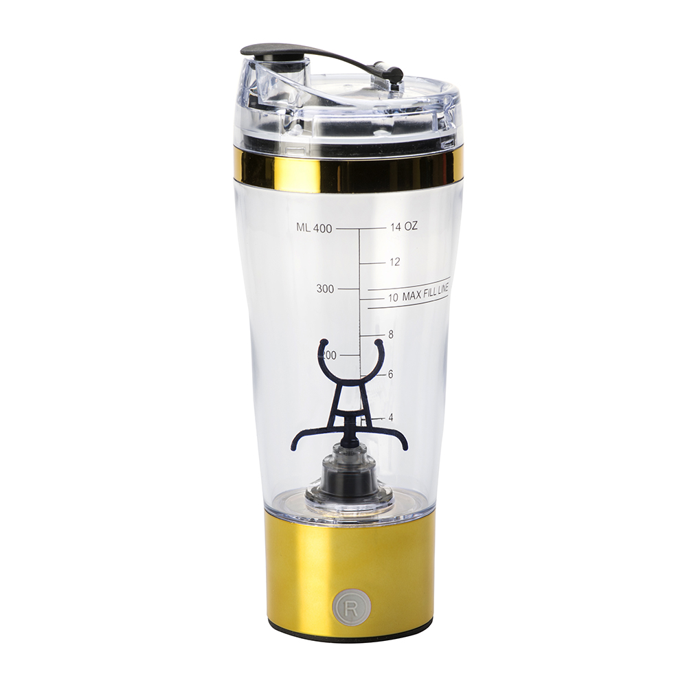 Golden Color Portable Protein Electric Shaker Bottle Mixer 500ml/700ml RTCO Packaging
