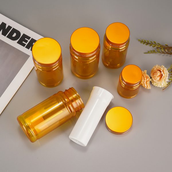 Wholesale Amber Clear Pill Bottle Plastic Empty Pill Bottles with Caps
