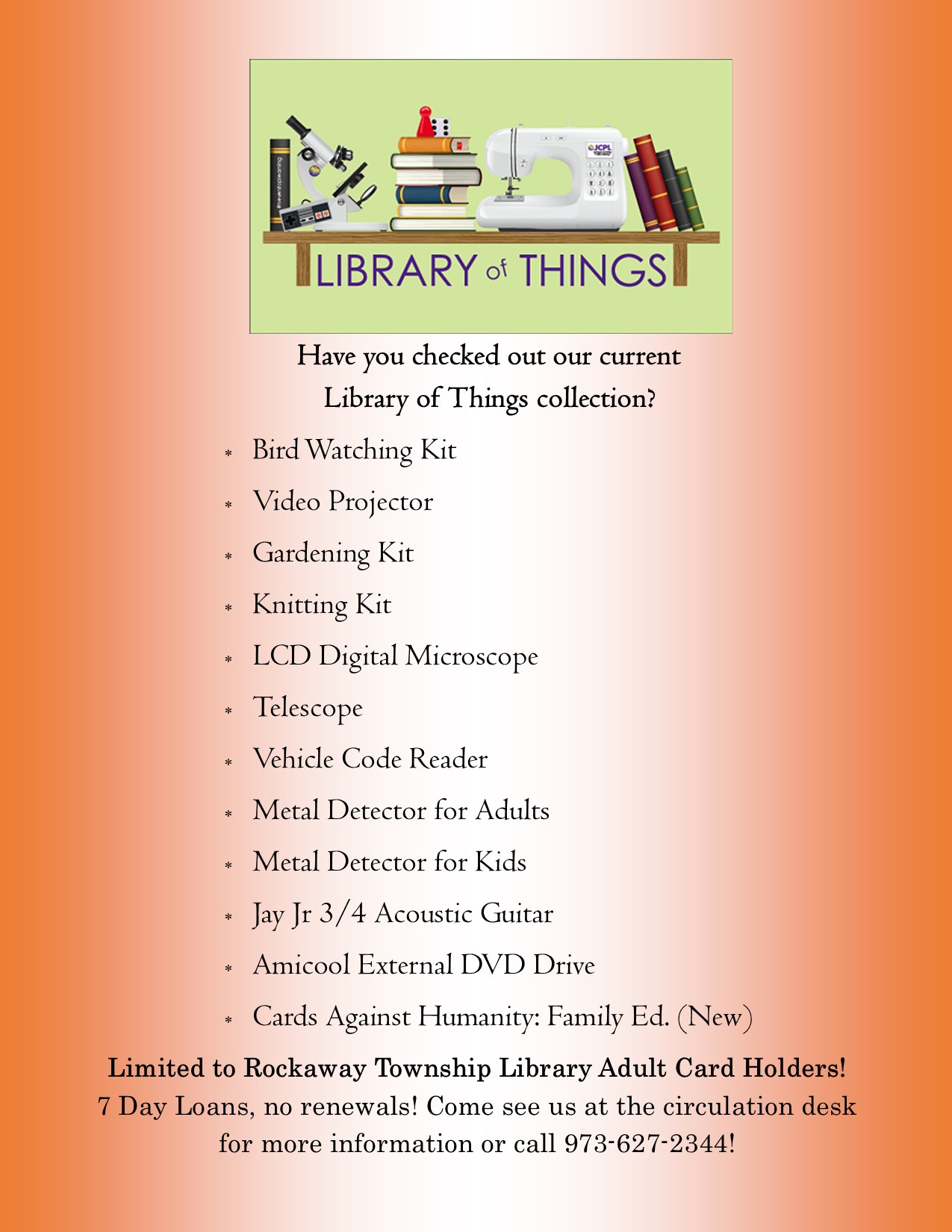 Library of Things Rockaway Township Free Public Library