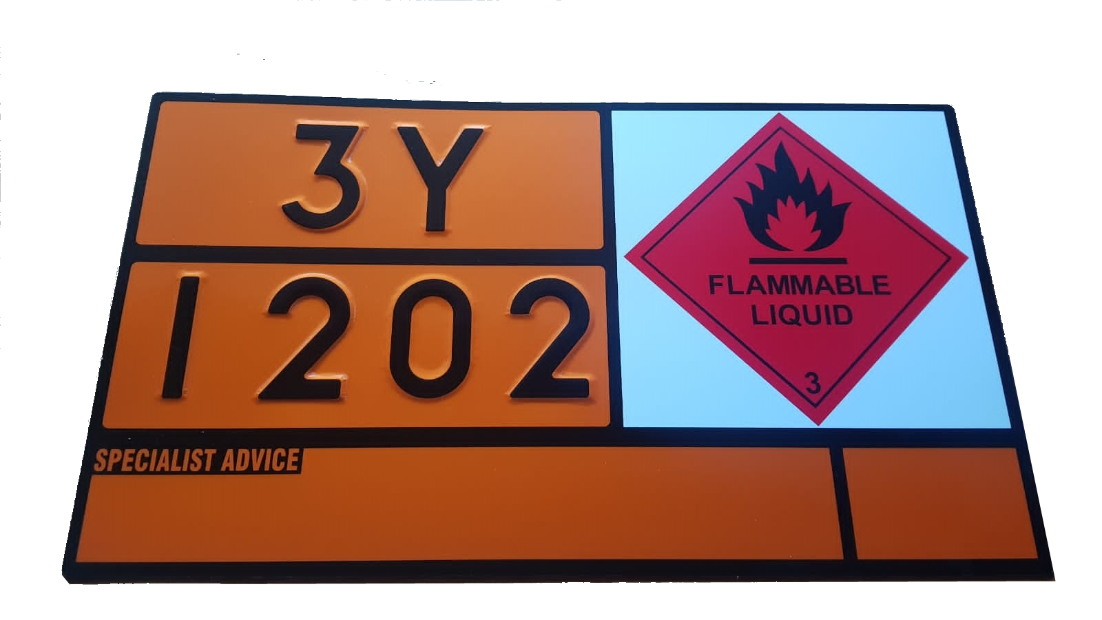 EMBOSSED FLAMMABLE BOARD 3Y 1202 RTN Tanker Parts