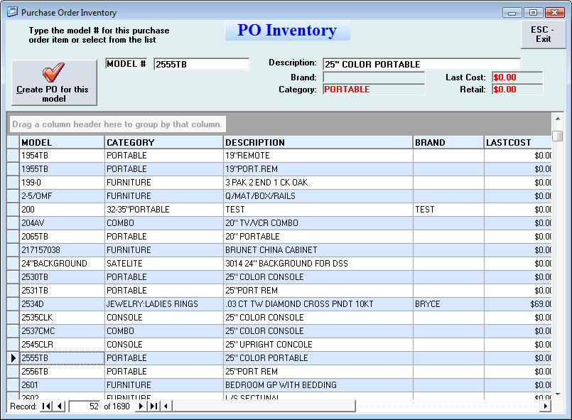 Purchase Order Inventory