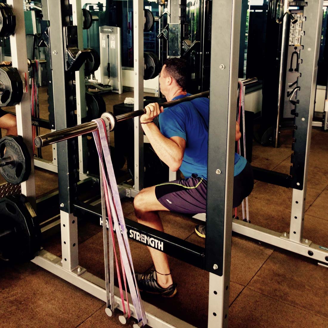 Squats with Resistance Bands and Weights