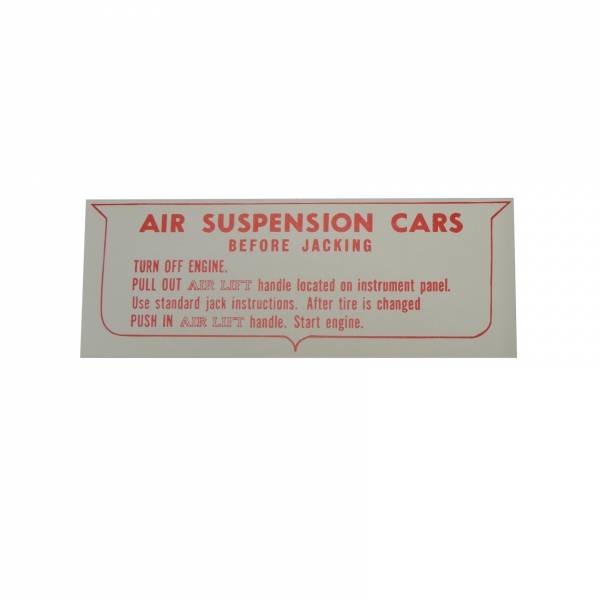 Air Suspension Instructions Decal