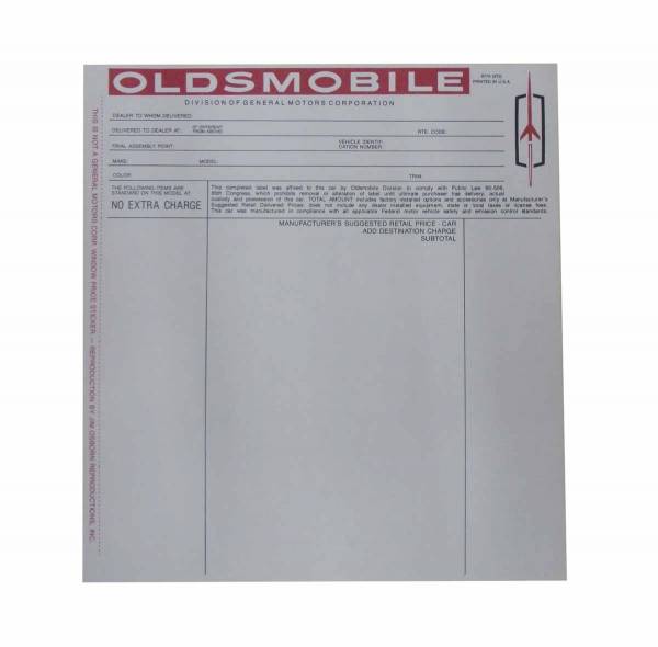 New Car Window Price Sheet