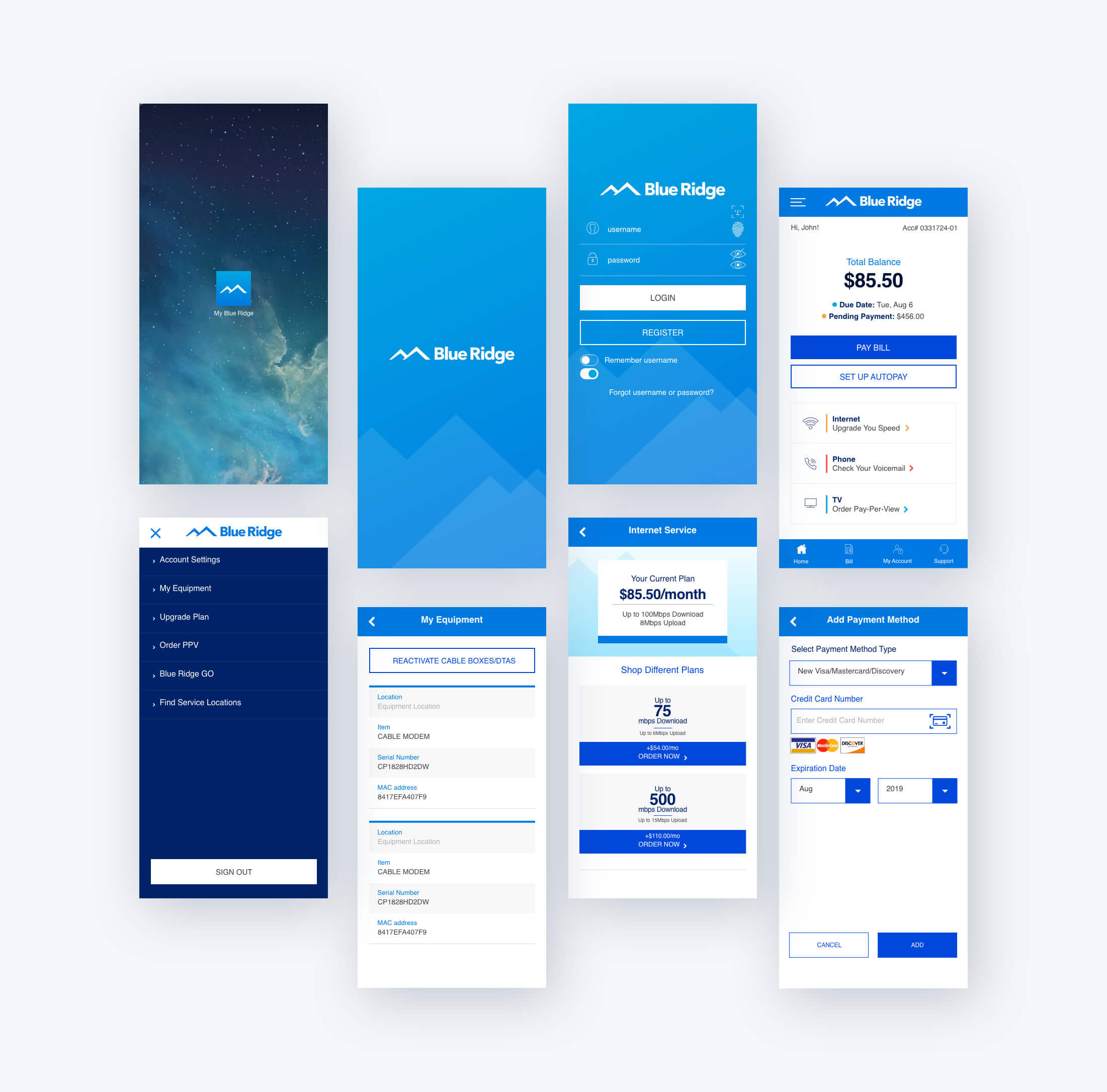 Blue Ridge Mobile App Designed by Ruben Cespedes