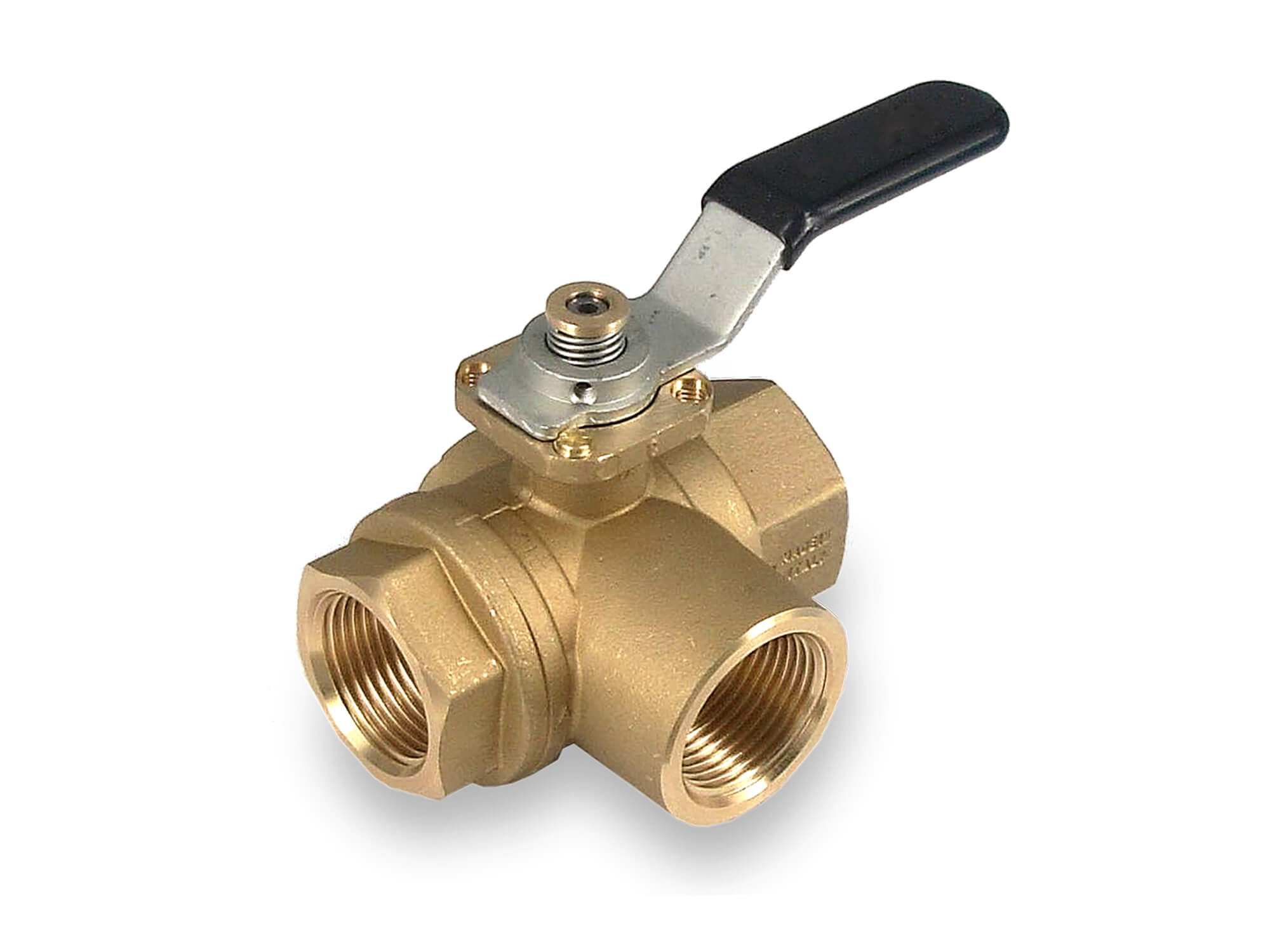 1/2" 1" Brass unplated Ball valves 3 way Ball valves s.7341L NPT 3