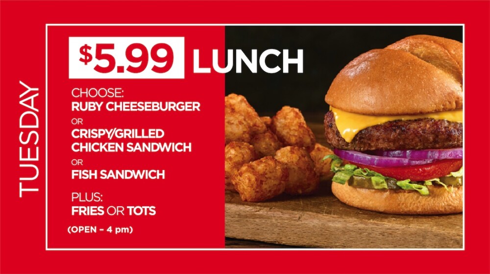 Inflationbusting daily deals Ruby Tuesday! Ruby Tuesday