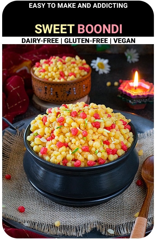 Meethi Boondi (step by step Sweet Boondi Recipe