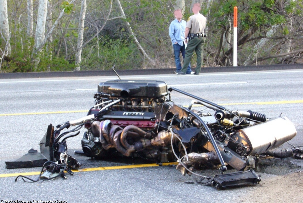 Wrecked Ferrari Enzo from Malibu crash in 2006, rebuilt and sold at