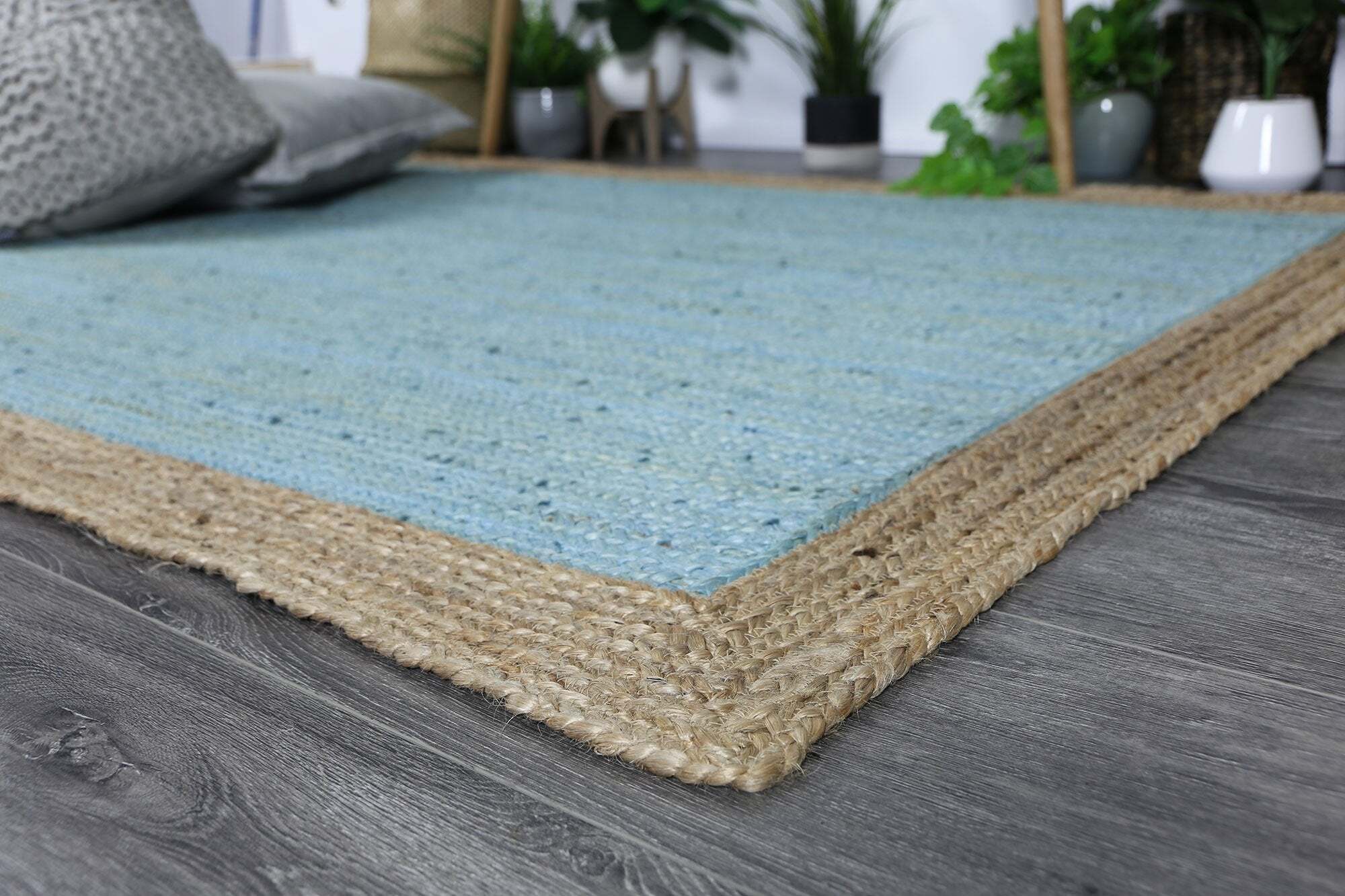 Harrold Jute Rug Light Blue Rugs Free Shipping