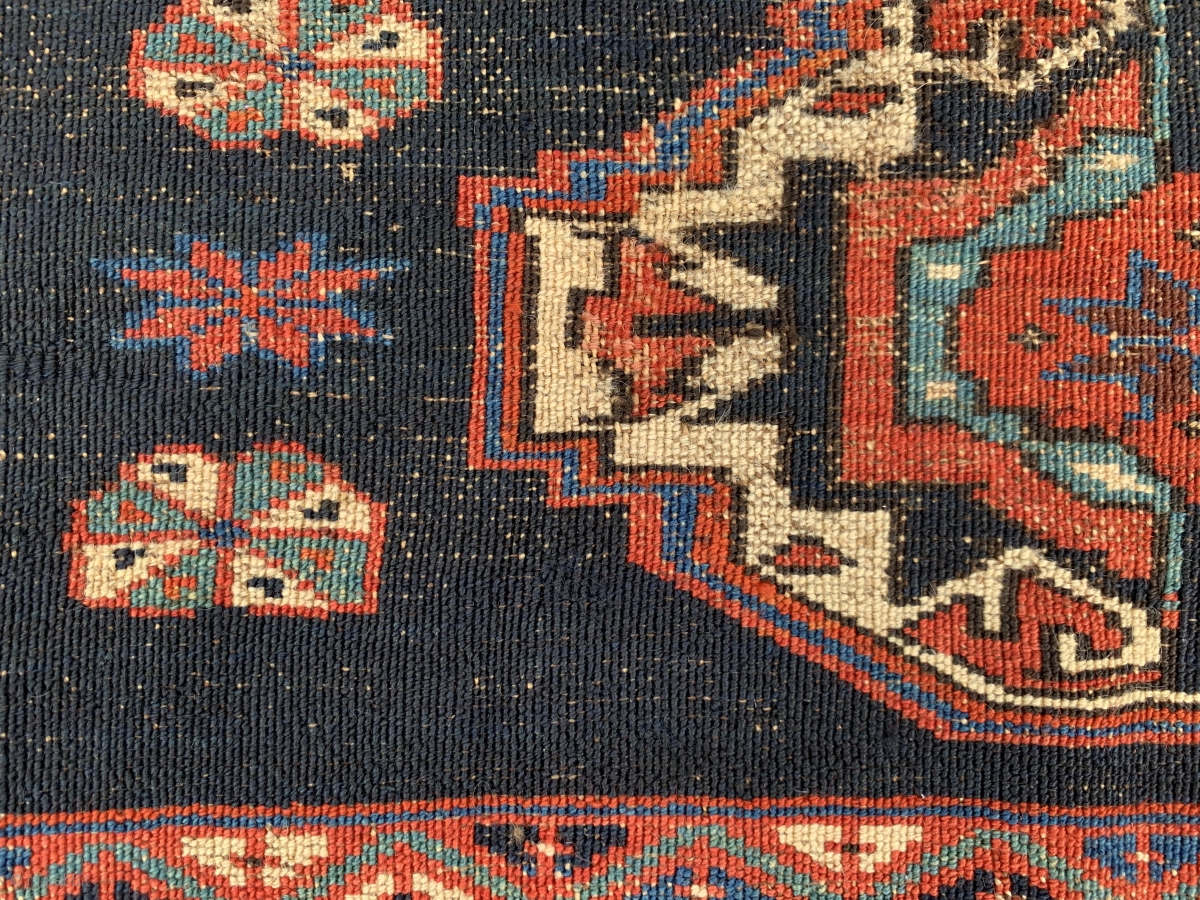 Persian Veramin Torba, late 19th century, 17 x 37 (48 x 109), good