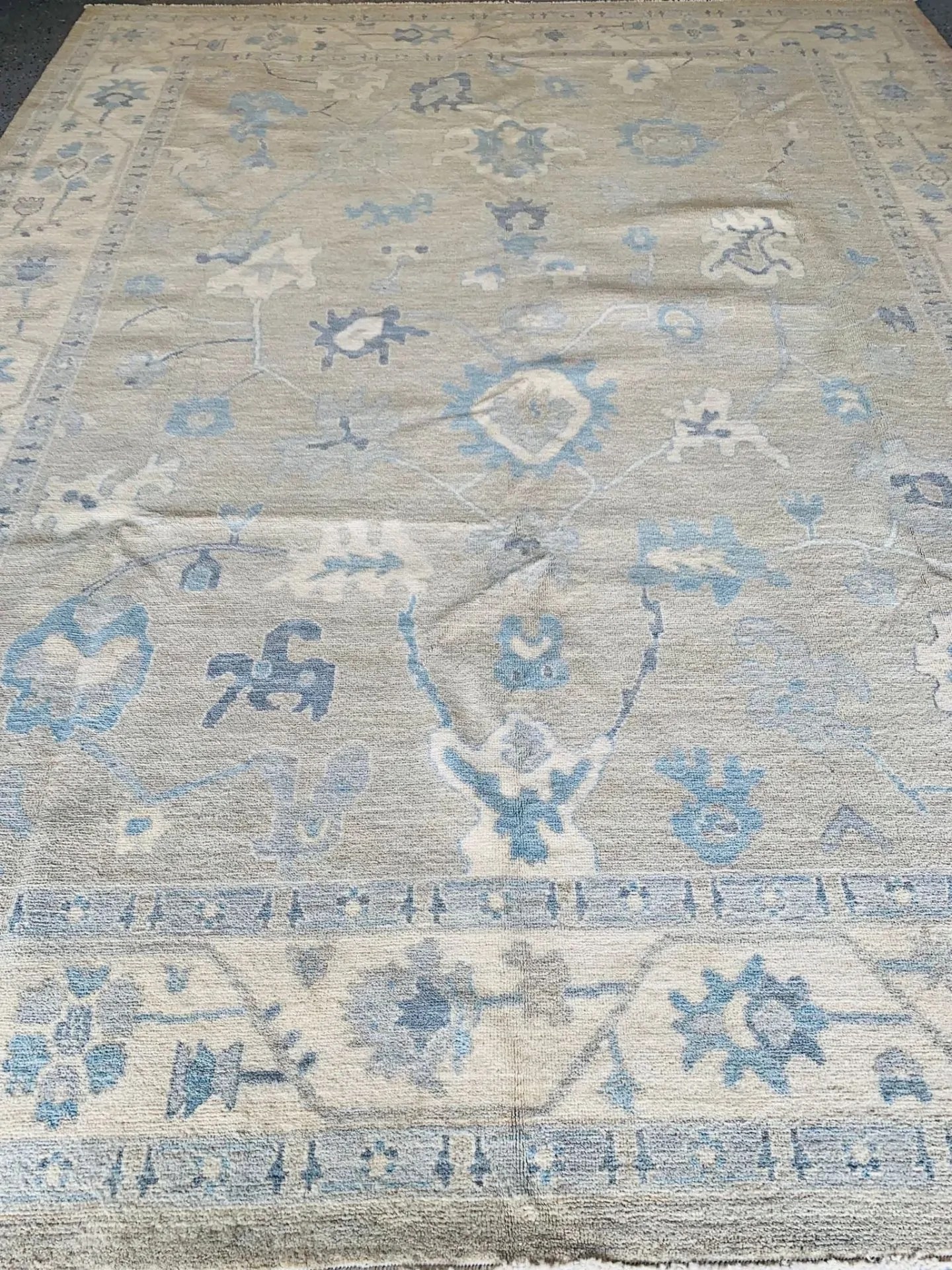 Travertine Luxury Oushak Rug 9'x12' Handmade Wool Rugs Rugvite Rug Store Austin, TX