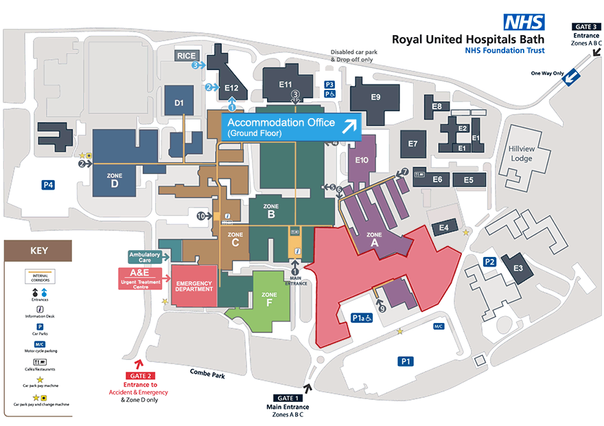 Maps to Wards and Departments Royal United Hospitals Bath