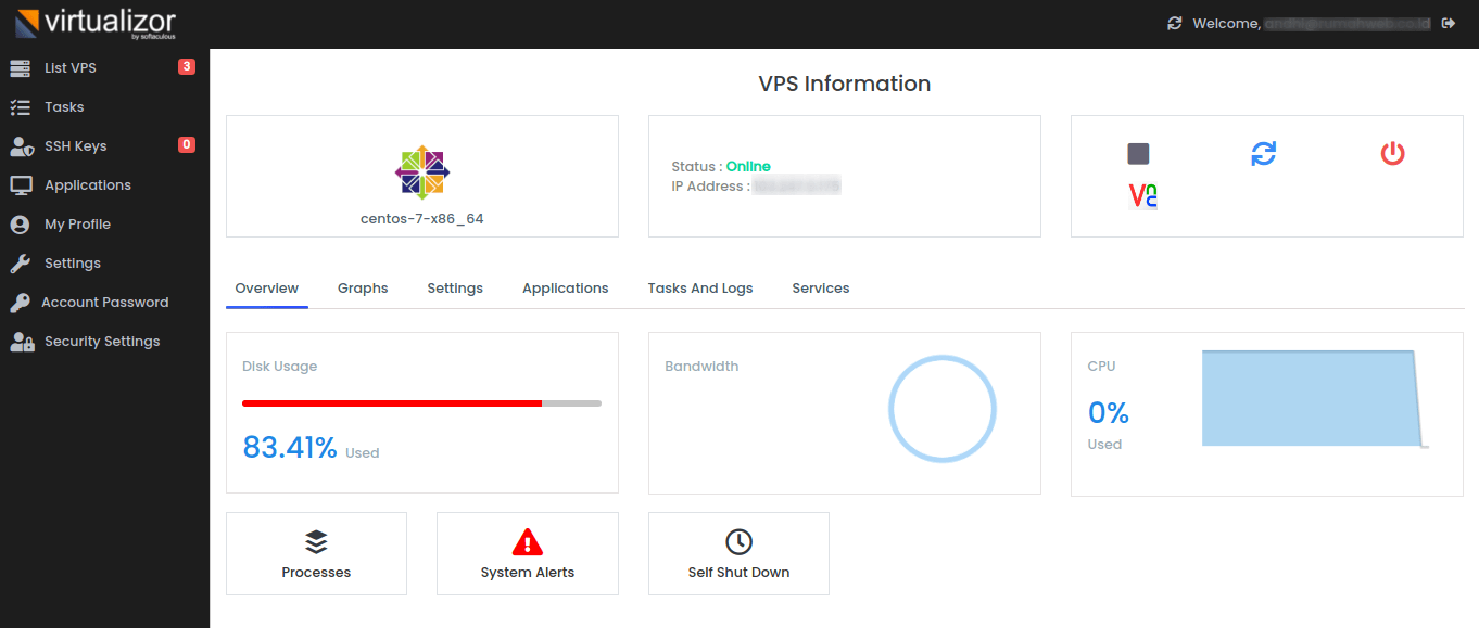 Cara Mengelola VPS dari Panel Virtualizor di Rumahweb