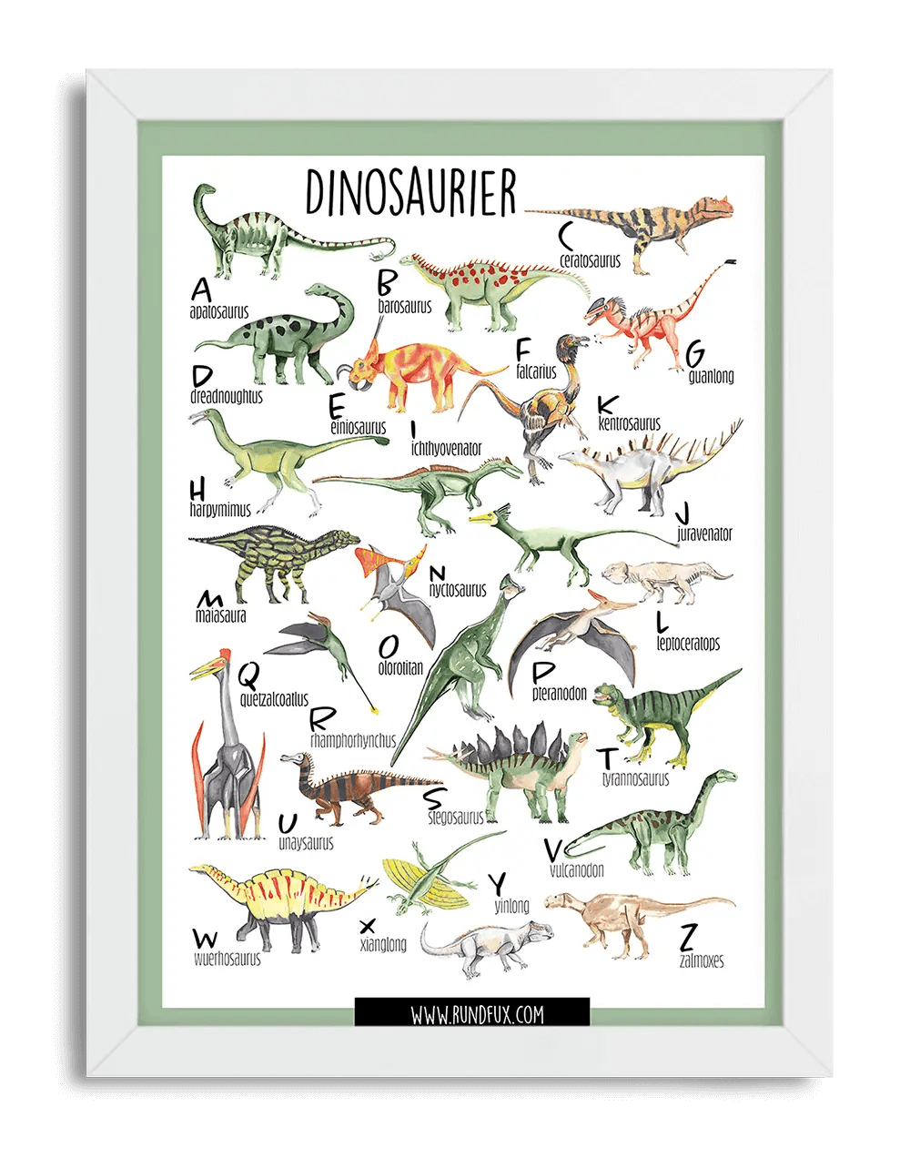 Dino ABC Poster Download Rundfux
