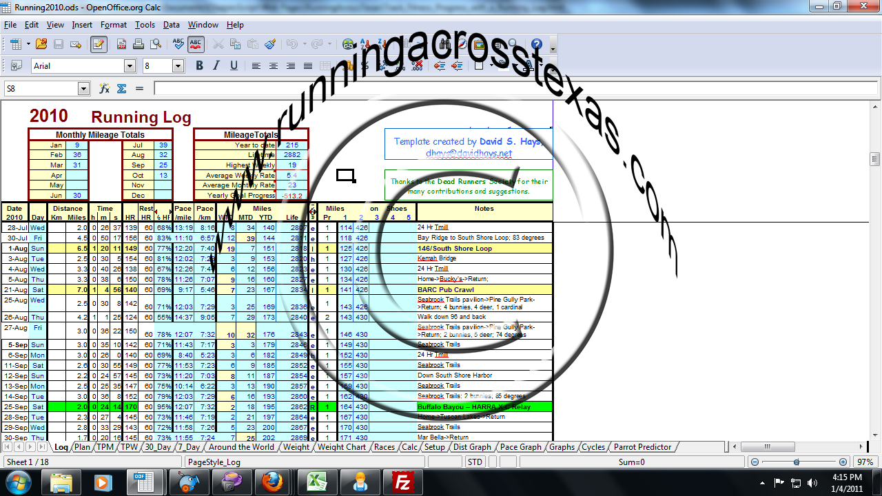 Track Fitness Progress with a Running Log Download this shareware