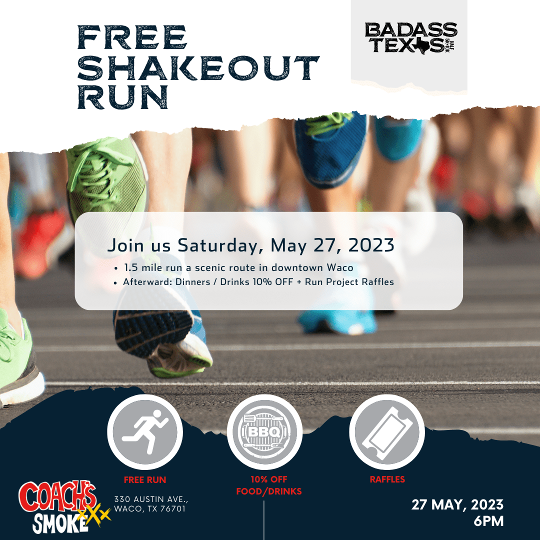 Waco Events May 2023 Badass Texas Half Marathon Run • 10K Run • 5K Run Sunday, May 28