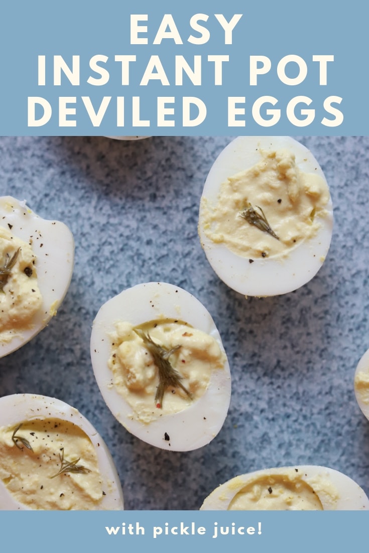 Simple + Amazing Instant Pot Deviled Eggs {With Pickle Juice!}