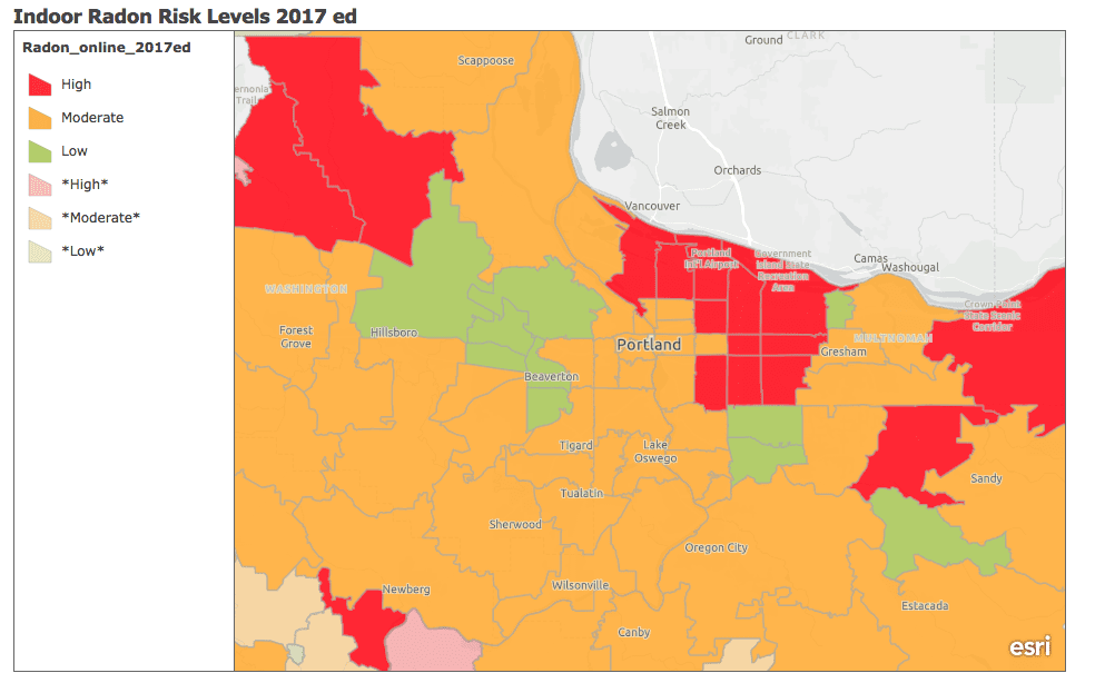 Radon Map Portland Oregon Radon in Portland What is Radon About Testing and Mitigation