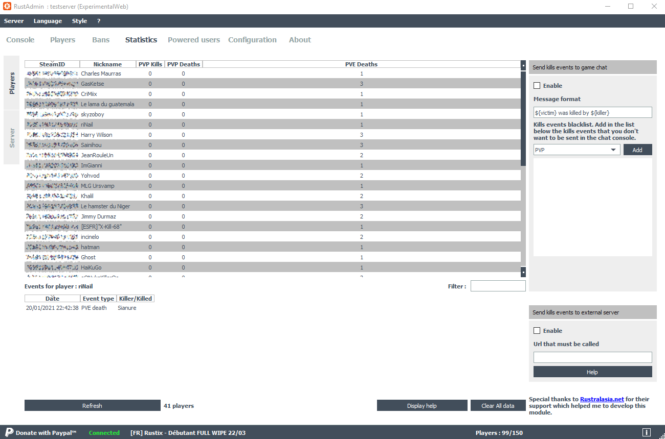 Rustadmin Rust server RCON administration tool