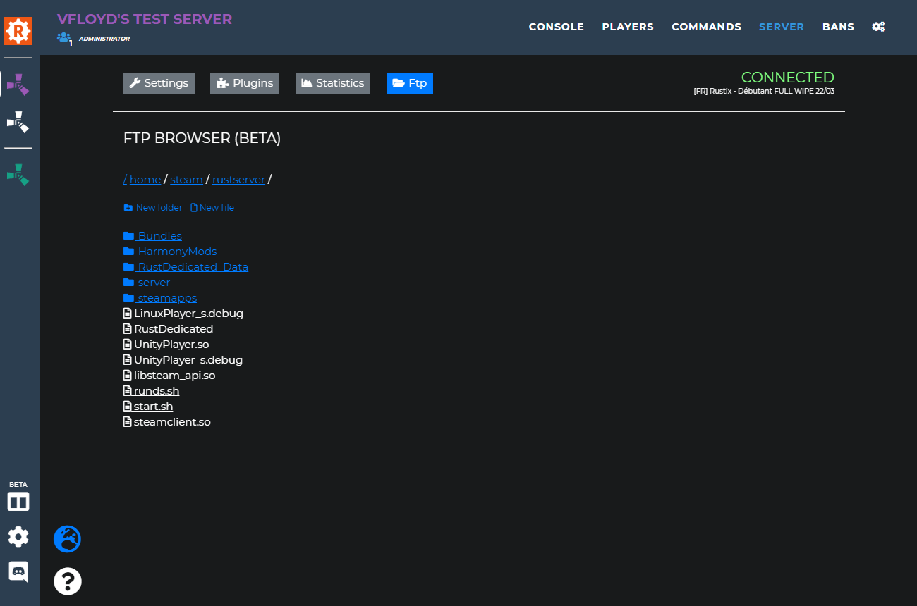 Rustadmin Rust server RCON administration tool