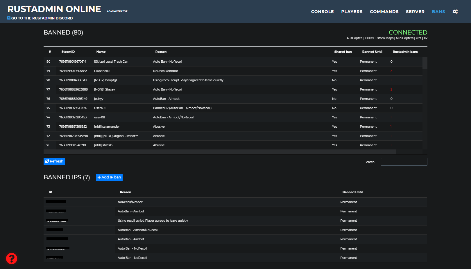 RustAdmin Rust server RCON administration tool