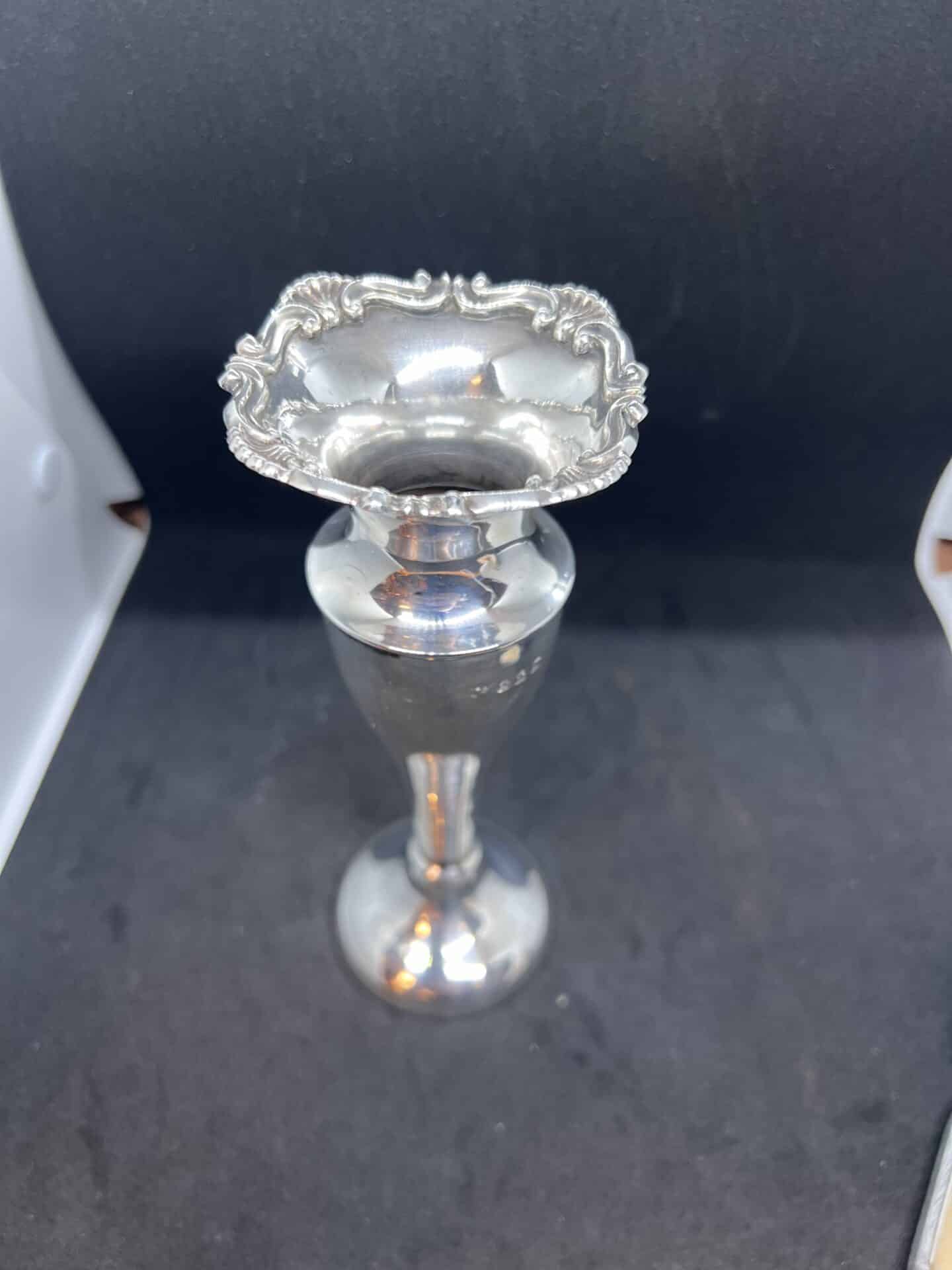 Robert Stewart silver vase 1903 Glasgow RUSTIC RETRO