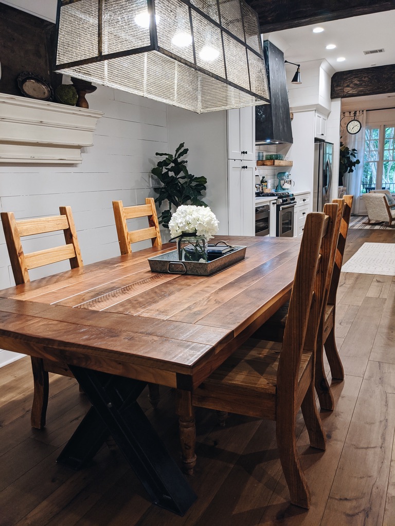 Modern Farmhouse Home Featuring a Braylon X Beam Table Milton