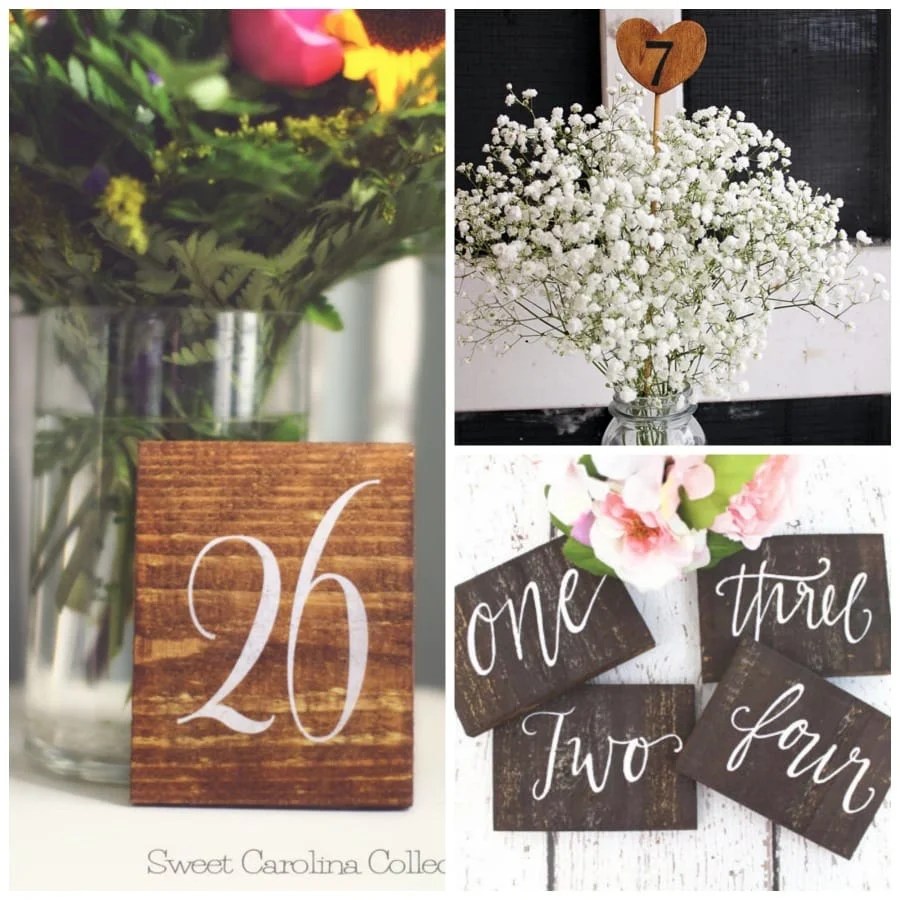 Rustic Wooden Table Numbers RUSTIC WEDDINGS
