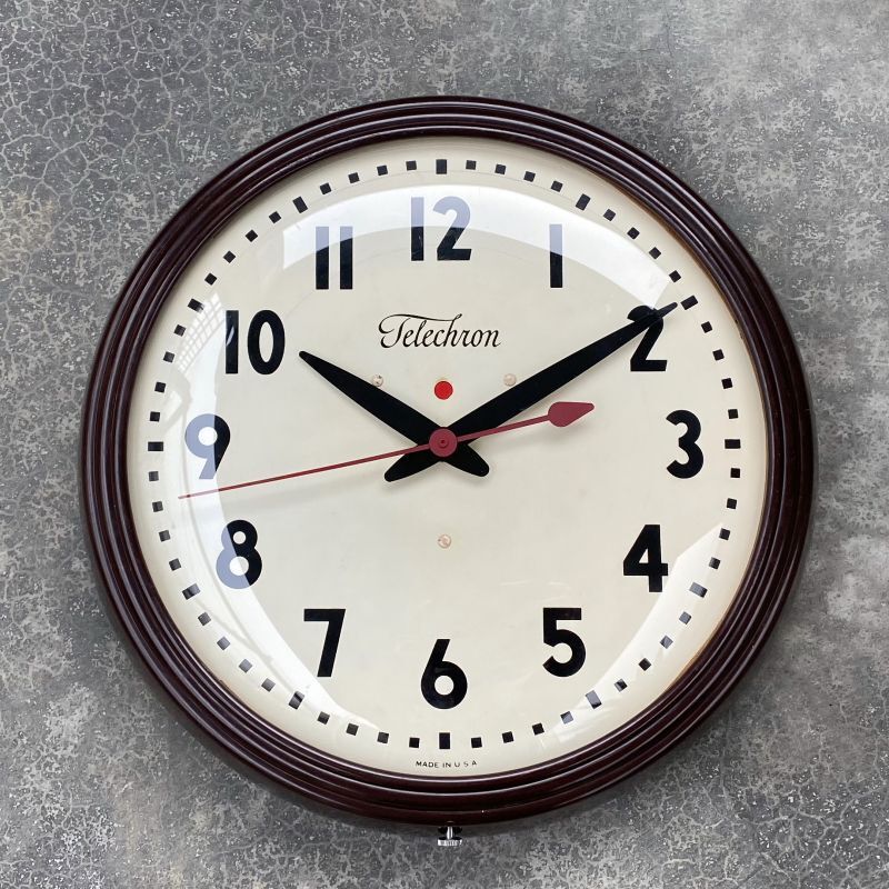 VINTAGE TELECHRON WALL CLOCK ヴィンテージ ウォールクロック 掛け時計 アメリカ / スクールクロック
