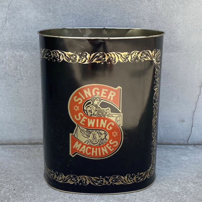 VINTAGE ANTIQUE CHEINCO SINGER SEWING MACHINE GARBAGE CAN ヴィンテージ アンティーク