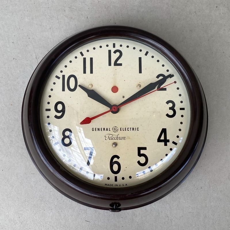 VINTAGE ANTIQUE GENERAL ELECTRIC TELECHRON WALL CLOCK ヴィンテージ アンティーク