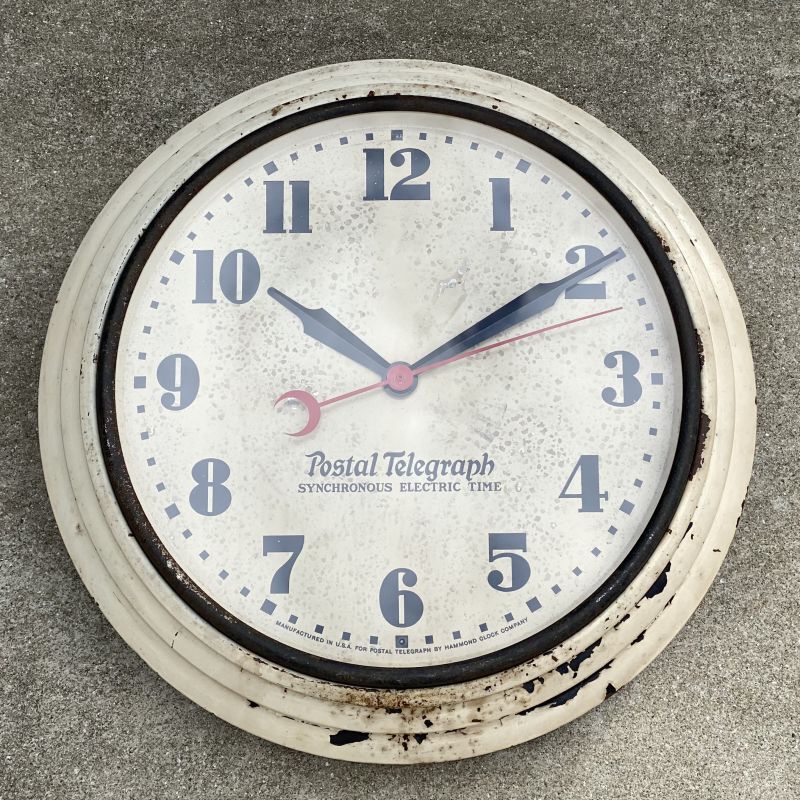 VINTAGE ANTIQUE POSTAL TELEGRAH WALL CLOCK ヴィンテージ アンティーク ポスタルテレグラフ ハモン