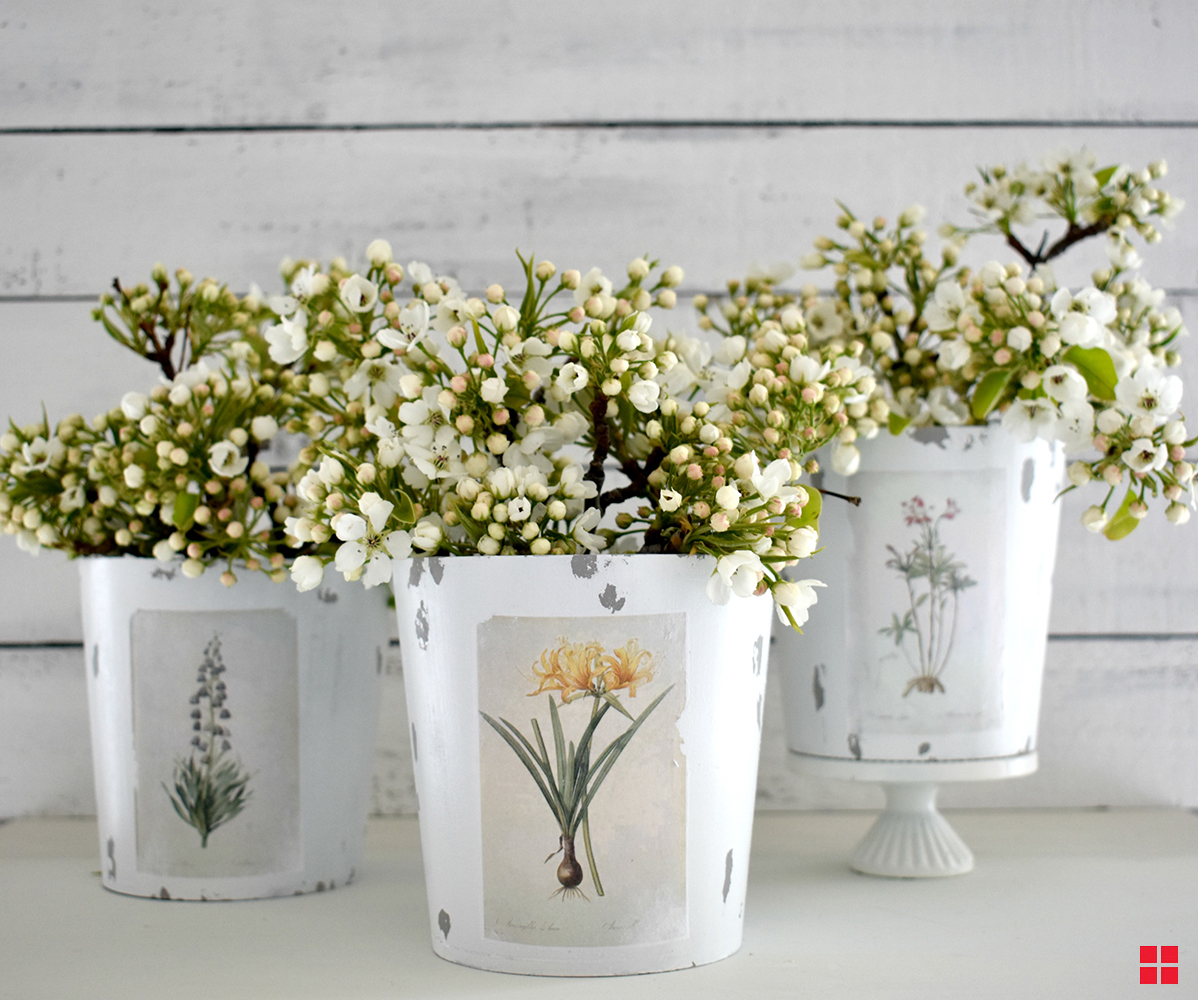 DIY Photo Transfer to Wood Flower Pots