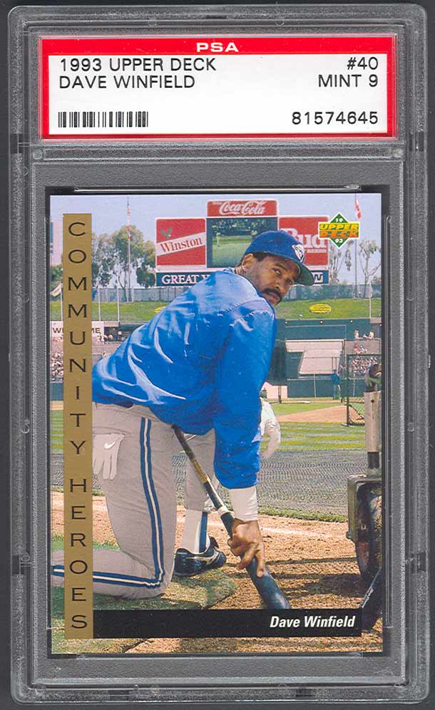 1993 Upper Deck Dave Winfield 40 PSA 9 MINT NQ