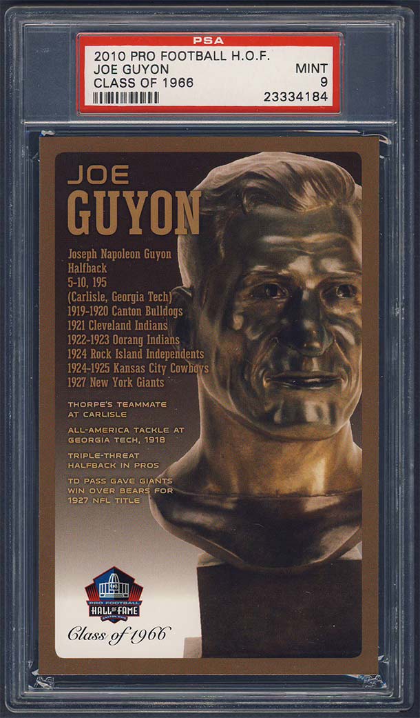 2010 Pro Football H.O.F. Class of 1966 Joe Guyon PSA 9 MINT
