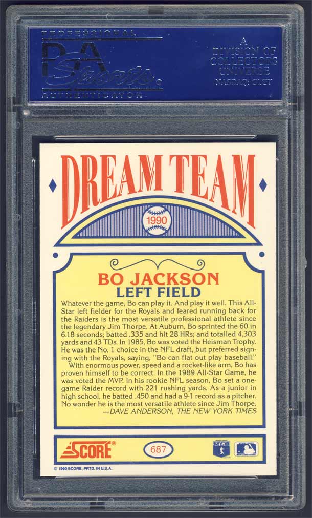 1990 Score Bo Jackson 687 PSA 10 GEM MT